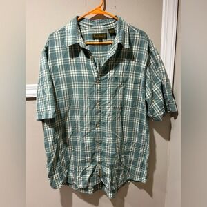 Timberland Plaid Button Up Short Sleeve Casual Shirt Outdoors XXL‎